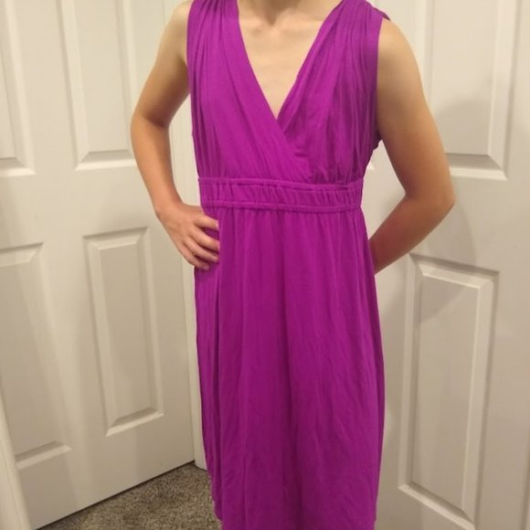 Loft Fuchsia Knit Dress M - Picture 3 of 8